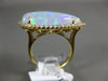ESTATE EXTRA LARGE 8.13CT DIAMOND & AAA OPAL 14KT YELLOW GOLD CLASSIC HALO RING