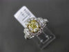 ESTATE 1.82CT FANCY YELLOW DIAMOND 18K TWO TONE GOLD 3D FILIGREE ENGAGEMENT RING