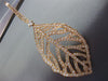 ESTATE LARGE 3.05CT DIAMOND 18K ROSE GOLD HANDCRAFTED LEAF PAVE HANGING EARRINGS