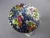 ESTATE EXTRA LARGE 5.90CT DIAMOND & MULTI COLOR SAPPHIRE 14KT WHITE GOLD 3D RING