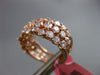 ESTATE WIDE 2.85CT ROUND DIAMOND 18K ROSE GOLD 3D 3 ROW WEDDING ANNIVERSARY RING