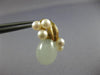 ESTATE AAA JADE & SOUTH SEA PEARL 14KT YELLOW GOLD FLOWER LEAF CLIP ON EARRINGS