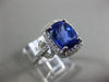 ESTATE LARGE 4.03CT DIAMOND & AAA TANZANITE 14KT WHITE GOLD HALO ENGAGEMENT RING