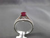 ESTATE WIDE 1.77CT DIAMOND & EXTRA FACET RUBY 18KT WHITE GOLD 3D ENGAGEMENT RING