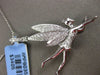 ESTATE LARGE .58CT DIAMOND 18KT WHITE GOLD 3D ANGEL FAIRY TINKER BELL PENDANT