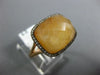 ESTATE LARGE 10.17CT DIAMOND & AAA YELLOW QUARTZ 14K ROSE GOLD RECTANGULAR RING