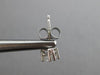 ESTATE .34CT DIAMOND 14KT WHITE GOLD 3D CLASSIC TRILLION STUD EARRINGS #3015