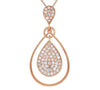 ESTATE LARGE .55CT DIAMOND 14KT ROSE GOLD 3D CLUSTER TEAR DROP FLOATING PENDANT