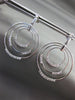 ESTATE LARGE .55CT DIAMOND 14KT WHITE GOLD ETOILE MULTI CIRCLE HANGING EARRINGS