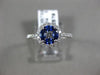 ESTATE .74CT DIAMOND & AAA SAPPHIRE 18KT WHITE GOLD CIRCULAR FLOWER PROMISE RING