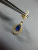 ESTATE .70CT DIAMOND & AAA SAPPHIRE 14KT YELLOW GOLD TEAR DROP HANGING EARRINGS