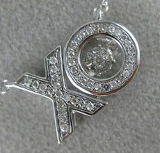 ESTATE .15CT DIAMOND 14K WHITE GOLD 3D DANCING DIAMOND XO FLOATING LOVE NECKLACE