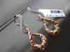 ESTATE LARGE 1.1CT DIAMOND 14KT WHITE & ROSE GOLD 3D LOVE KNOT HANGING EARRINGS