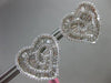 ESTATE LARGE 4.03CT ROUND & BAGUETTE DIAMOND 18KT WHITE GOLD HEART STUD EARRINGS