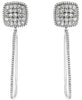 ESTATE LARGE 1.47CT DIAMOND 14KT WHITE GOLD 3D SQUARE CLUSTER ELONGATED EARRINGS