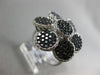 ESTATE WIDE 1.83CT WHITE BLACK DIAMOND 18K WHITE GOLD MULTI CIRCULAR FLOWER RING