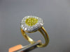 ESTATE .58CT WHITE & FANCY YELLOW DIAMOND 18K 2 TONE GOLD 3D CLUSTER FLOWER RING