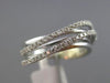 ESTATE .47CT DIAMOND 18KT WHITE GOLD 3D OPEN MULTI ROW CRISS CROSS LOVE RING