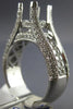 ESTATE LARGE 1.65CT DIAMOND 14K WHITE GOLD 3D CLASSIC SEMI MOUNT ENGAGEMENT RING