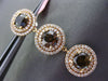 ESTATE LARGE 8.15CT WHITE & CHOCOLATE FANCY DIAMOND 18KT ROSE GOLD 3D EARRINGS
