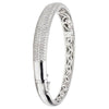 ESTATE LARGE 2.85CT DIAMOND 18K WHITE GOLD 3D PAVE SEMI ETERNITY BANGLE BRACELET