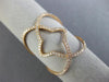 ESTATE WIDE .29CT DIAMOND 18KT ROSE GOLD 3D OPEN STAR FLOWER INFINITY LOVE RING