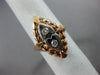 ANTIQUE .14CT DIAMOND 14K WHITE & YELLOW GOLD CLASSIC HEART FILIGREE RING #21032