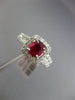 ESTATE 1.52CT DIAMOND & AAA RUBY 14KT WHITE GOLD 3D HALO CLASSIC ENGAGEMENT RING
