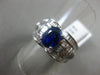 ESTATE WIDE 3.27CT DIAMOND & AAA SAPPHIRE 18KT WHITE GOLD 3D ENGAGEMENT RING