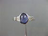 ESTATE .82CT DIAMOND & AAA CABOCHON TANZANITE 18KT WHITE GOLD 3D ENGAGEMENT RING
