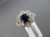 WIDE 1.92CT DIAMOND & AAA SAPPHIRE 14KT WHITE GOLD FLOWER HALO ENGAGEMENT RING