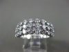 ESTATE WIDE 1.95CT DIAMOND 14KT WHITE GOLD 3 ROW SEMI ETERNITY ANNIVERSARY RING