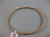 ESTATE .35CT DIAMOND 14K WHITE & ROSE GOLD PAVE WOVEN FLEXIBLE BANGLE BRACELET