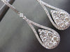 ESTATE LARGE 2.60CT DIAMOND 18KT WHITE GOLD 3D HALO PEAR DROP HANGING EARRINGS