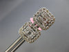 ESTATE LARGE 1CT DIAMOND 18KT WHITE GOLD 3D SQUARE CLUSTER OCTAGON STUD EARRINGS