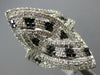 ESTATE EXTRA LARGE 2.72CT WHITE & BLACK DIAMOND 14KT WHITE GOLD 3D COCKTAIL RING