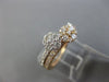 ESTATE WIDE .84CT DIAMOND 18K WHITE & ROSE GOLD 3D FLOWER CLUSTER STACKABLE RING