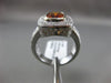 ESTATE 2.71CT DIAMOND & CITRINE 18KT WHITE GOLD 3D SQUARE BEZEL ENGAGEMENT RING