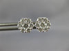 ESTATE .94CT DIAMOND 18KT WHITE GOLD 3D 8mm CLASSIC CLUSTER FLOWER STUD EARRINGS