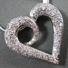 ESTATE LARGE 1.10CT DIAMOND 14KT WHITE GOLD 3D OPEN HEART INFINITY LOVE PENDANT