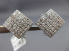 ESTATE LARGE 2.16CT DIAMOND 14KT WHITE GOLD 3D INVISIBLE CLIP ON EARRING #15771