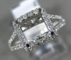 ESTATE .56CT DIAMOND 14KT WHITE GOLD 3D SQUARE HALO SEMI MOUNT ENGAGEMENT RING