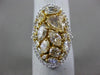 LARGE 4.18CT WHITE & FANCY YELLOW DIAMOND 18K 2 TONE GOLD OVAL ANNIVERSARY RING