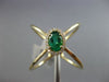 LARGE .53CT DIAMOND & AAA COLOMBIAN EMERALD 14K WHITE GOLD HALO CRISS CROSS RING