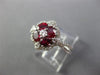 ESTATE 1.50CT DIAMOND & AAA RUBY 18KT WHITE GOLD FLOWER HALO SQUARE PROMISE RING