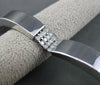 ESTATE WIDE 1.80CT DIAMOND 14KT WHITE GOLD 3D MULTI ROW SEMI MOON LINK BRACELET