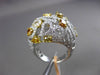 ESTATE LARGE 3.02CT FANCY COLOR DIAMOND 18KT TWO TONE GOLD ETOILE COCKTAIL RING
