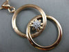 ESTATE LARGE .19CT DIAMOND 18KT ROSE GOLD DOUBLE CIRCLE FLOWER LOVE KNOT PENDANT