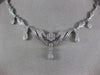 ESTATE 1.58CT DIAMOND 14KT WHITE GOLD 3D FILIGREE V SHAPE CHANDELIER NECKLACE