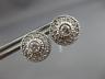ESTATE LARGE .60CT DIAMOND 14K WHITE GOLD ROUND SOLITAIRE HALO FILIGREE EARRINGS